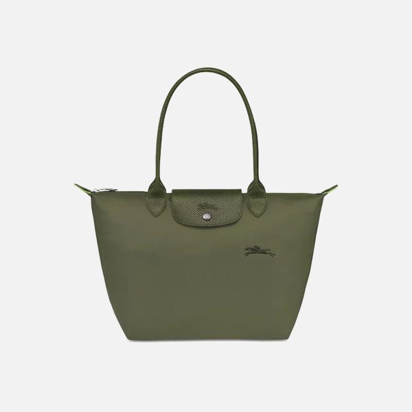 Longchamp Le Pliage Medium Shoulder Tote - Forest For Sale